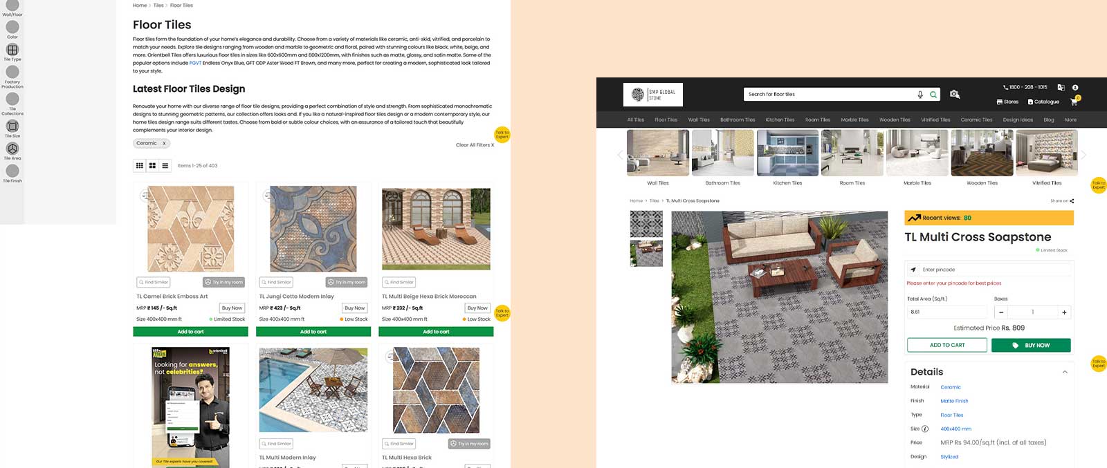 SMP Global Stone Magento 2 natural stone and marble eCommerce website