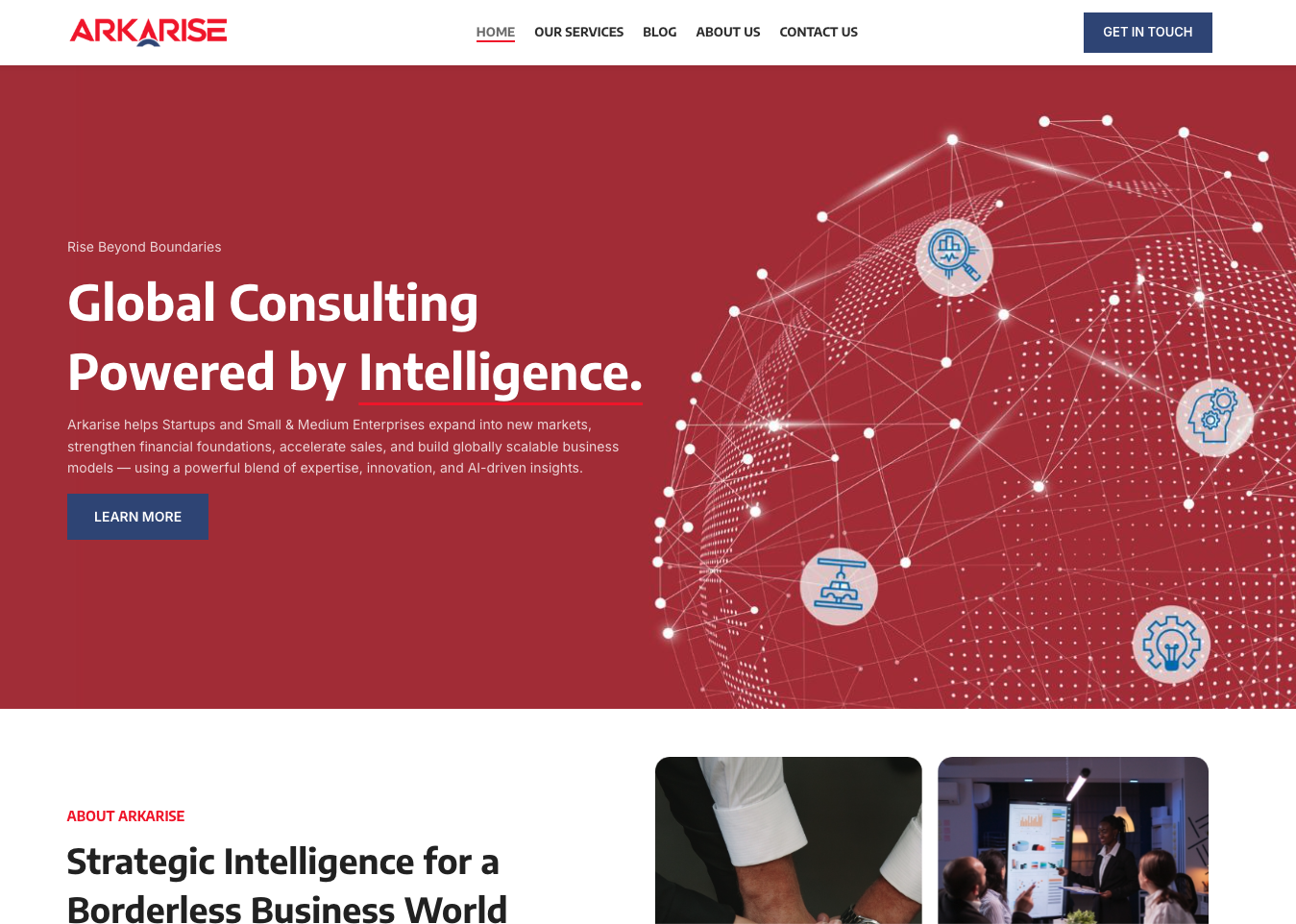 Arkarise WordPress business website development
