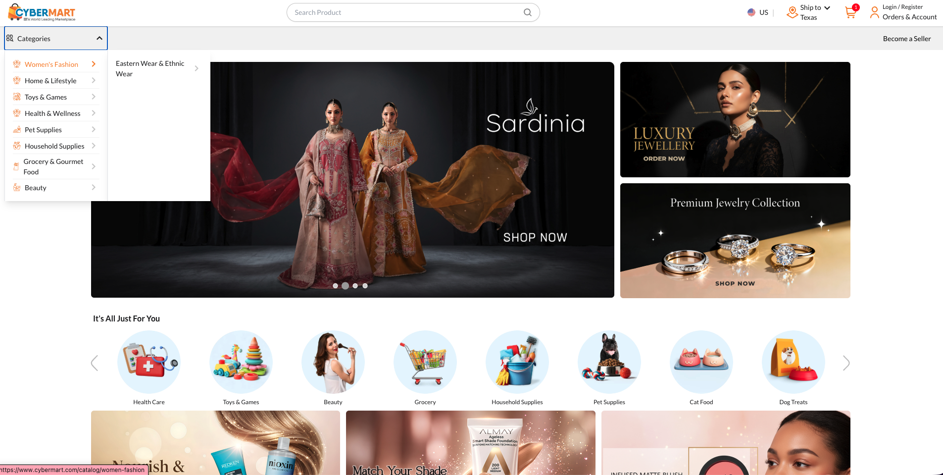 Cyber-Mart Magento 2 eCommerce website for women's fashion online store