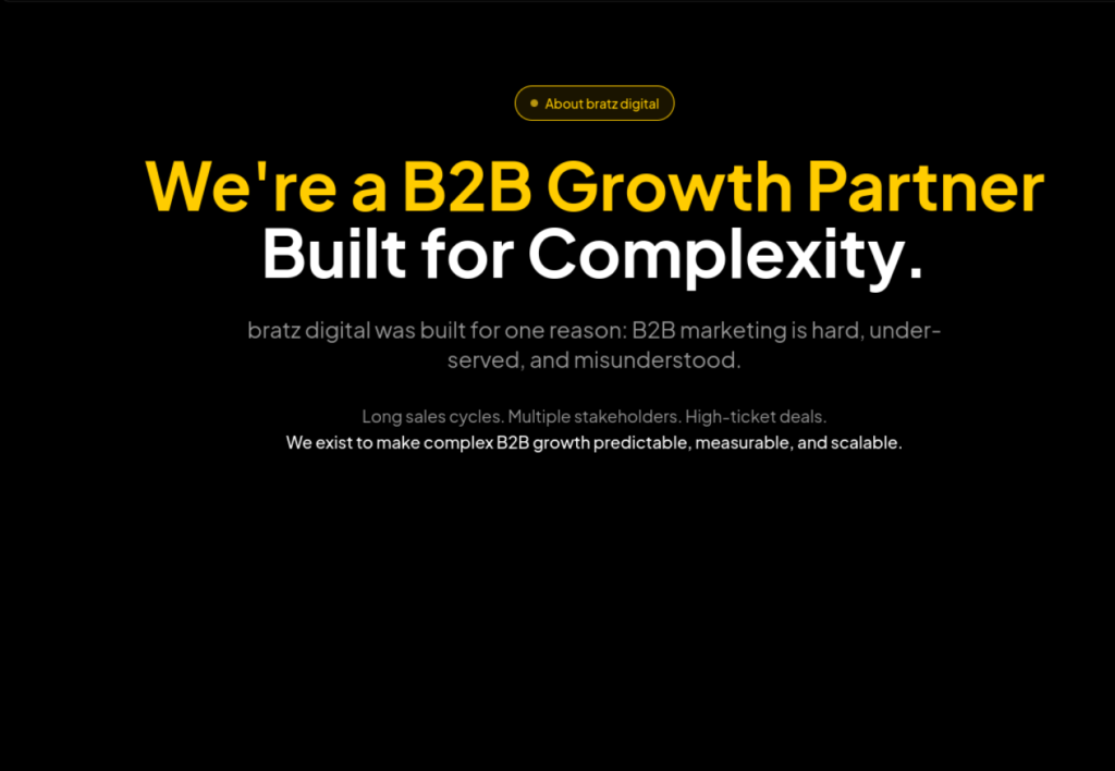 An about page that tells the brand story