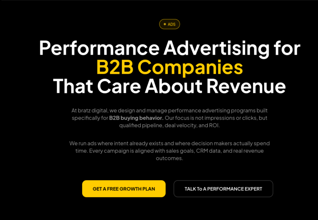 A conversion-focused performance advertising page