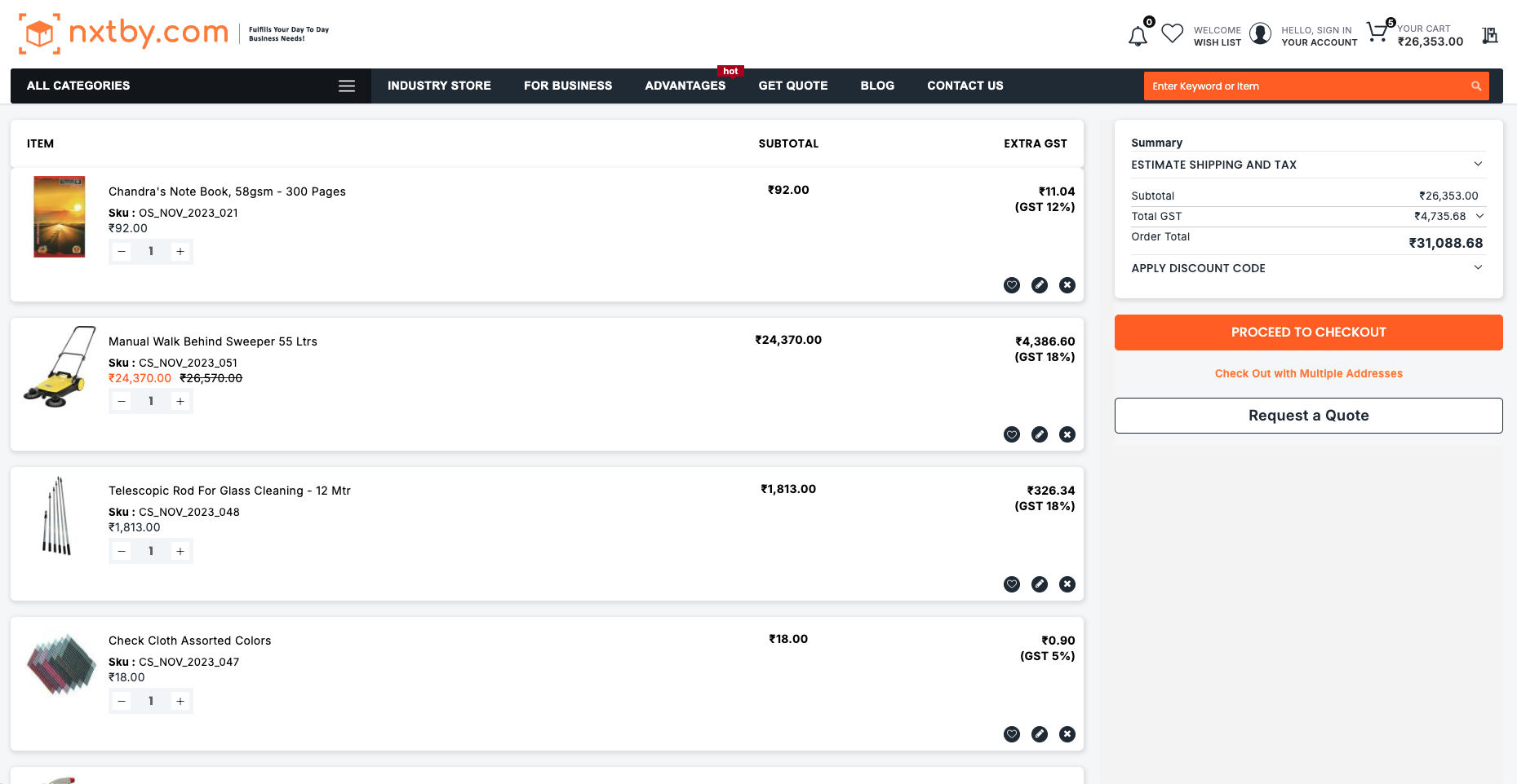 NXTBY Magento 2 procurement platform with multi level approval workflow