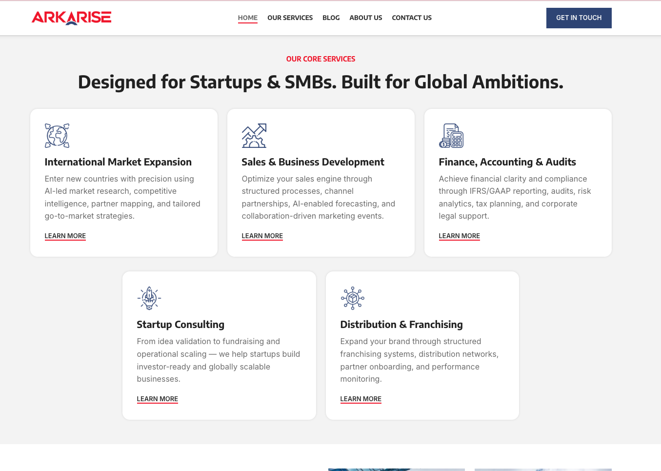 Arkarise WordPress business website