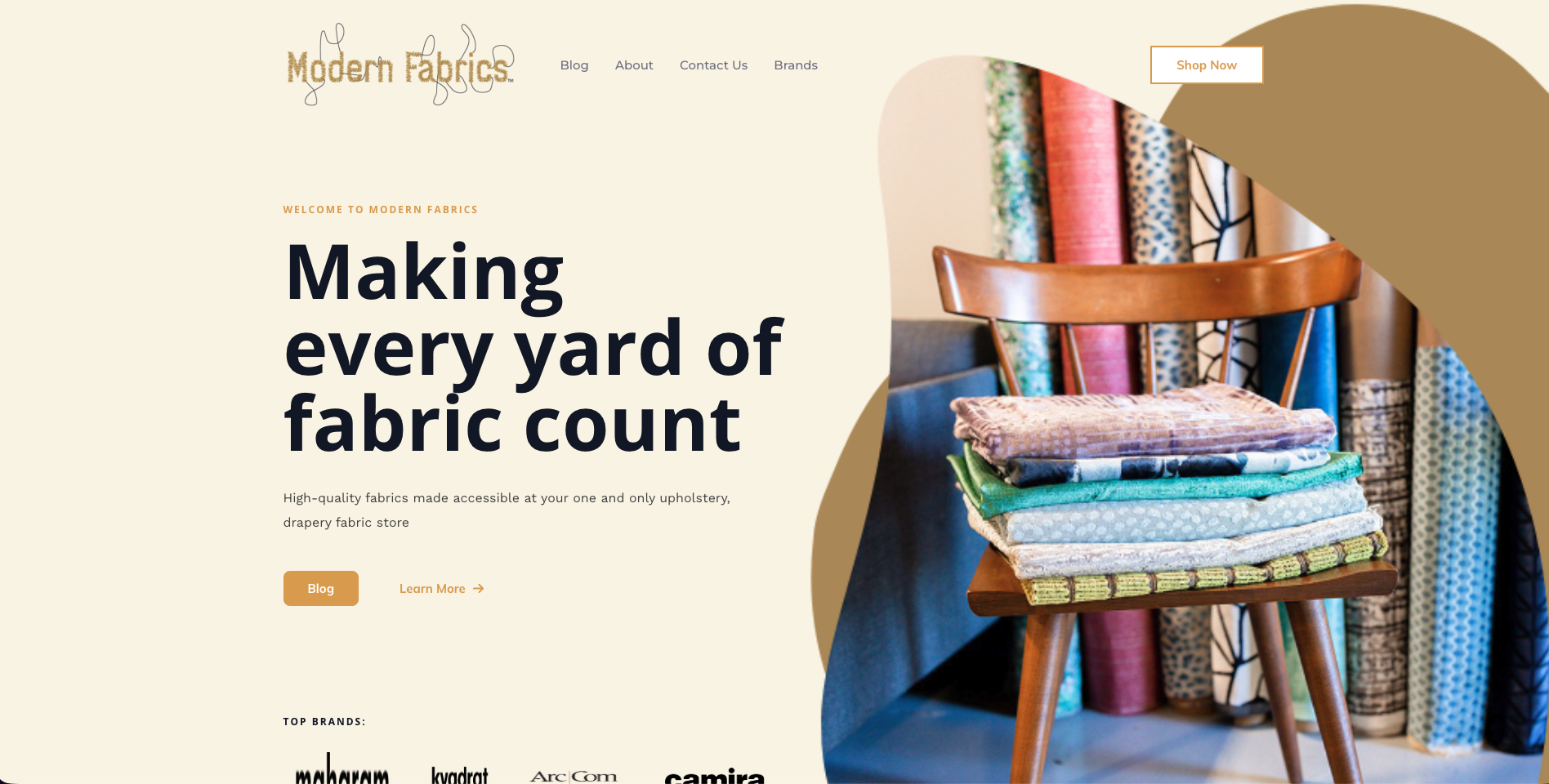 Modern Fabrics Magento 2 upholstery fabric eCommerce website