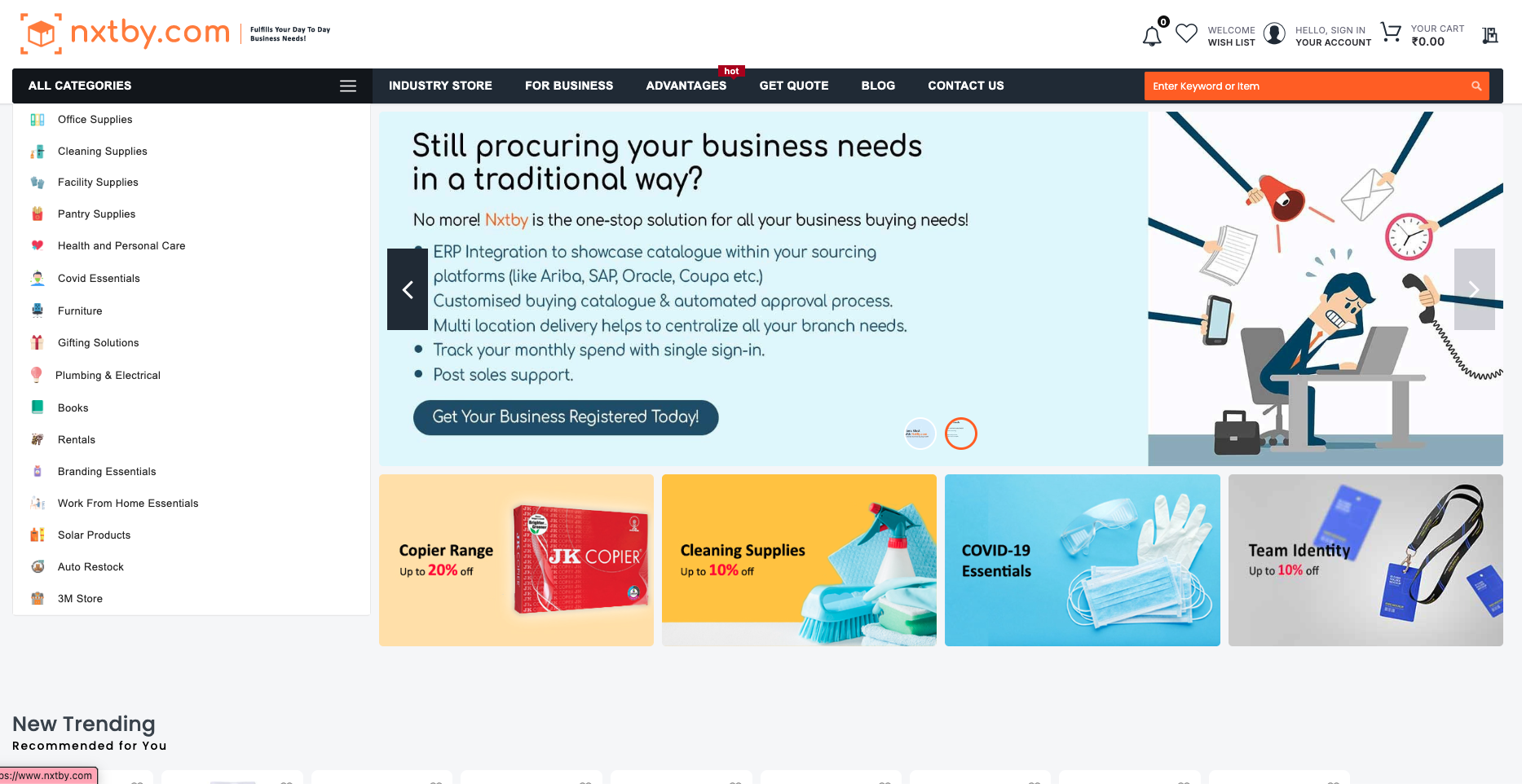 NXTBY Magento 2 procurement platform with multi-level approval workflow
