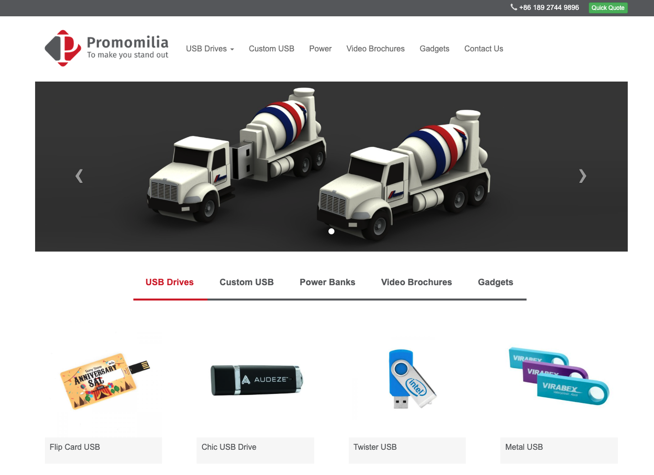 Promomilia Magento 2 promotional USB drives and corporate gifts eCommerce website
