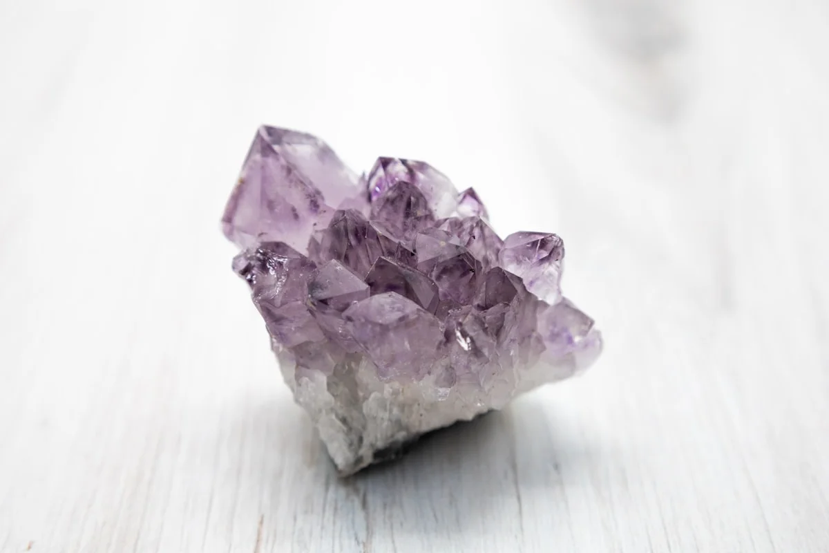 Natural amethyst crystal cluster