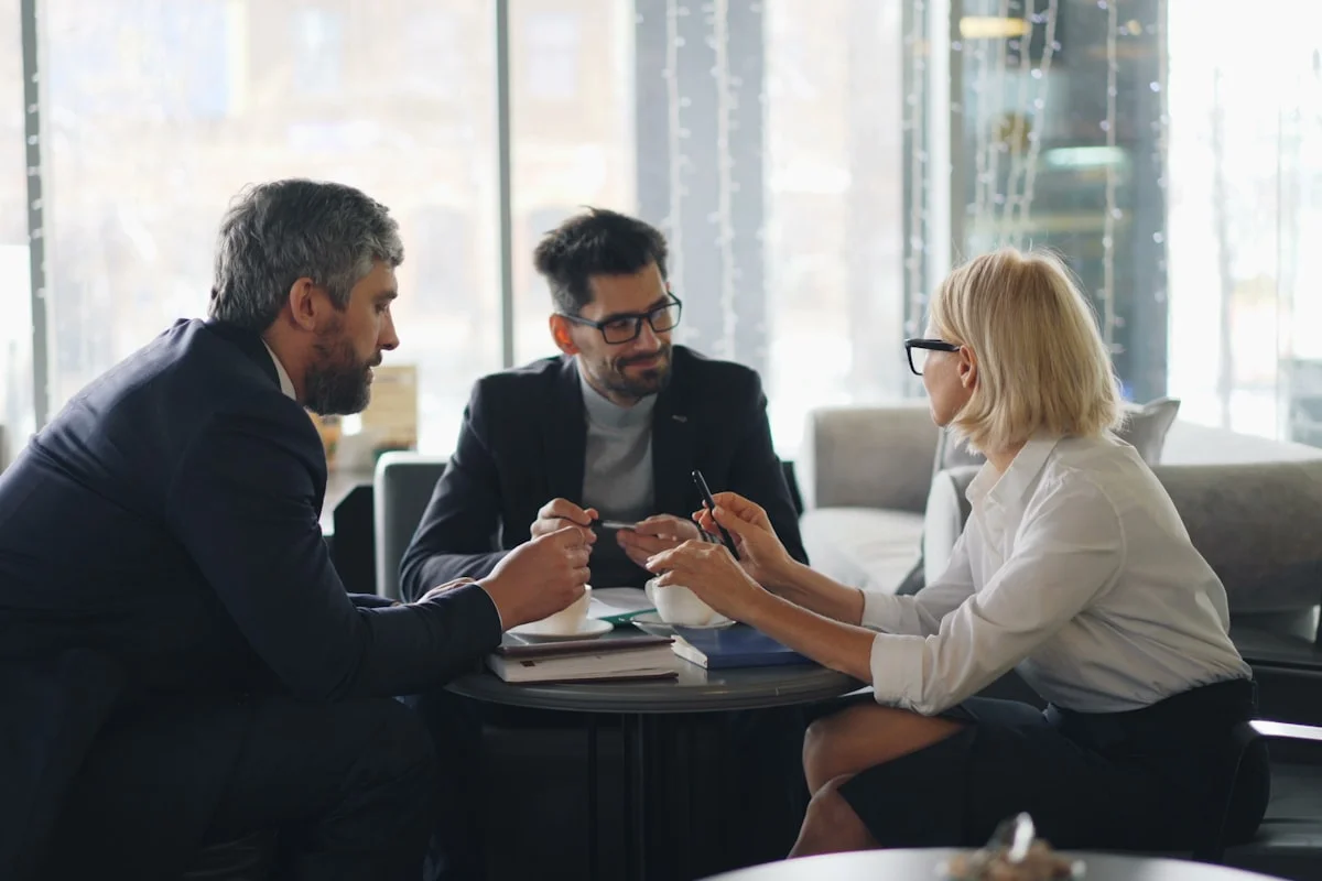 Corporate consulting handshake