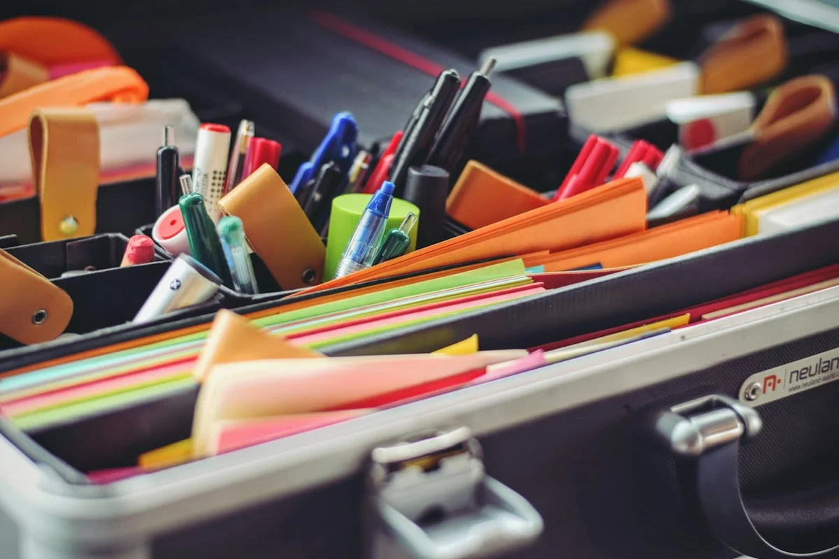 Assorted office stationery