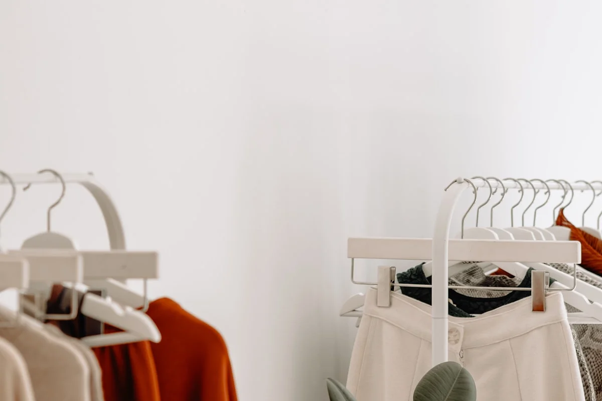 Stylish clothing on display