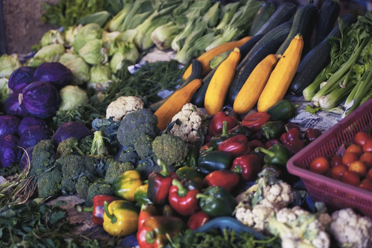 Organic fresh food selection
