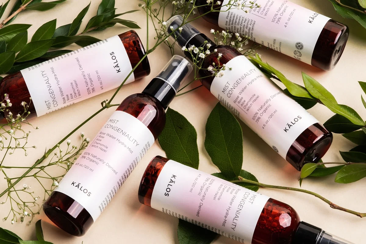 Organic wellness products on display