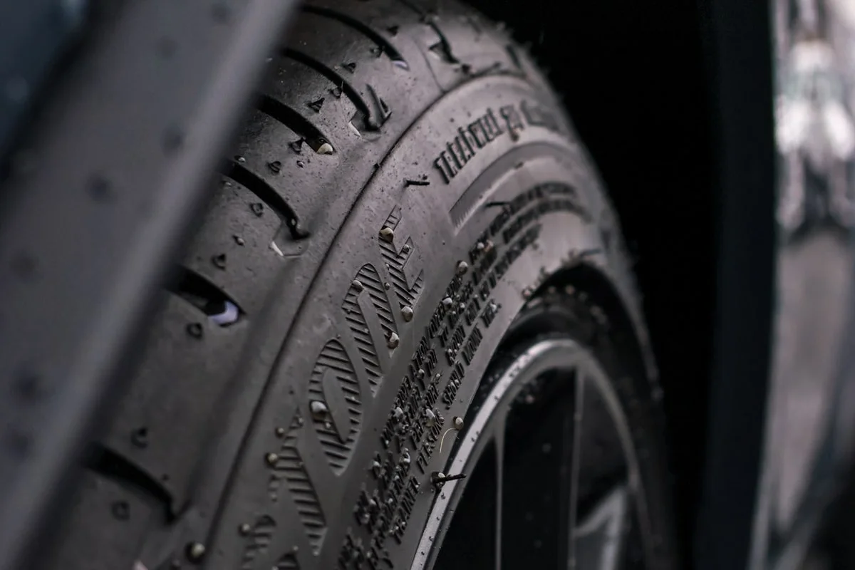 Close-up of car tyre tread